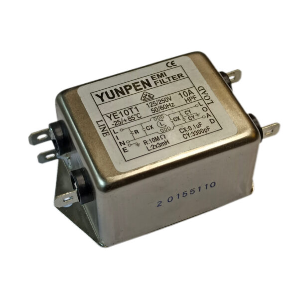 نویز فیلتر تک فاز 10 آمپر EMI برند YUNPEN مدل YE10T1 ساخت تایوان