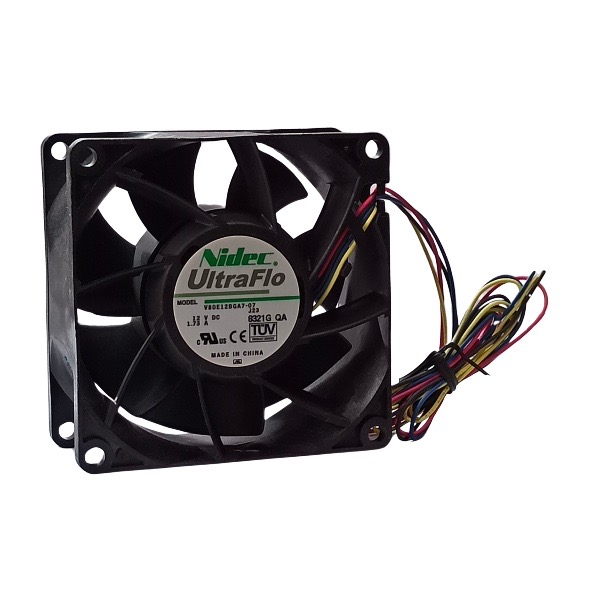 جت فن ۱۲ ولت ۸ در ۸ سانتی ۱.۷۳ آمپر دور بالا توربو ۴ سیم برند NIDEC مدل V80E12BGA7-07 سری UltraFlo