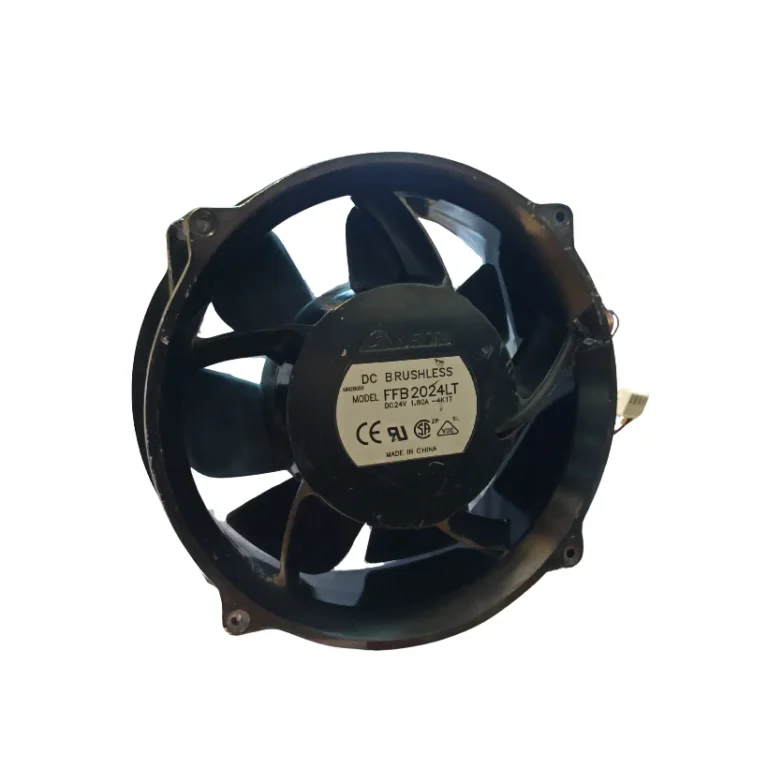 فن ۲۴ ولت ۲۰ در ۲۰ سانتی متر ۱/۸ آمپر گرد ۴ سیم برند DELTA مدل FFB2024LT اصلی استوک