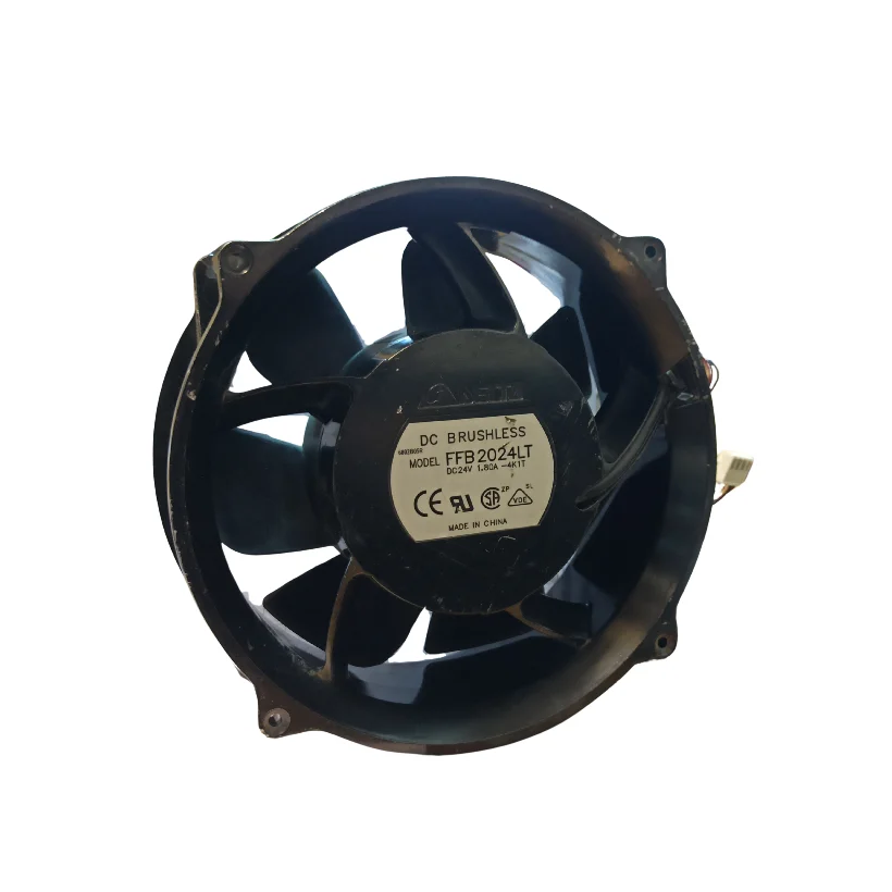 فن ۲۴ ولت ۲۰ در ۲۰ سانتی متر ۱/۸ آمپر گرد ۴ سیم برند DELTA مدل FFB2024LT اصلی استوک