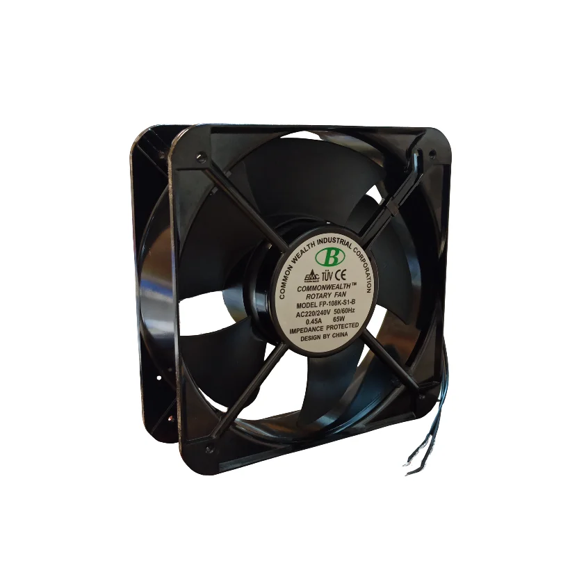 فن ۲۲۰ ولت ۲۰ در ۲۰ سانتی متر بلبرینگی ۶۵ ولت 0/45 آمپر برند COMMONWEALTH مدل FP-108K-S1-B