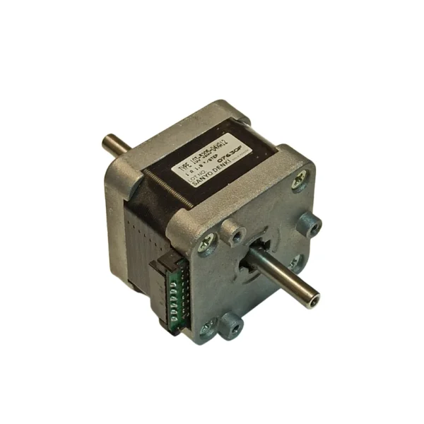 استپ موتور دوفاز نما ۱۷ گشتاور ۲ کیلوگرم سانتیمتر دو سر سفت ۱/۸ درجه TYPE 103-5205-04XA12 برند SANYO DENKI