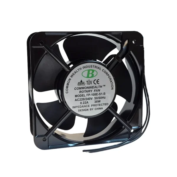 فن ۲۲۰ ولت ۱۵ در ۱۵ سانتی بلبرینگی ضخامت ۵ سانت ۳۸ وات COMMONWEALTH مدل FP-108E-S1-B