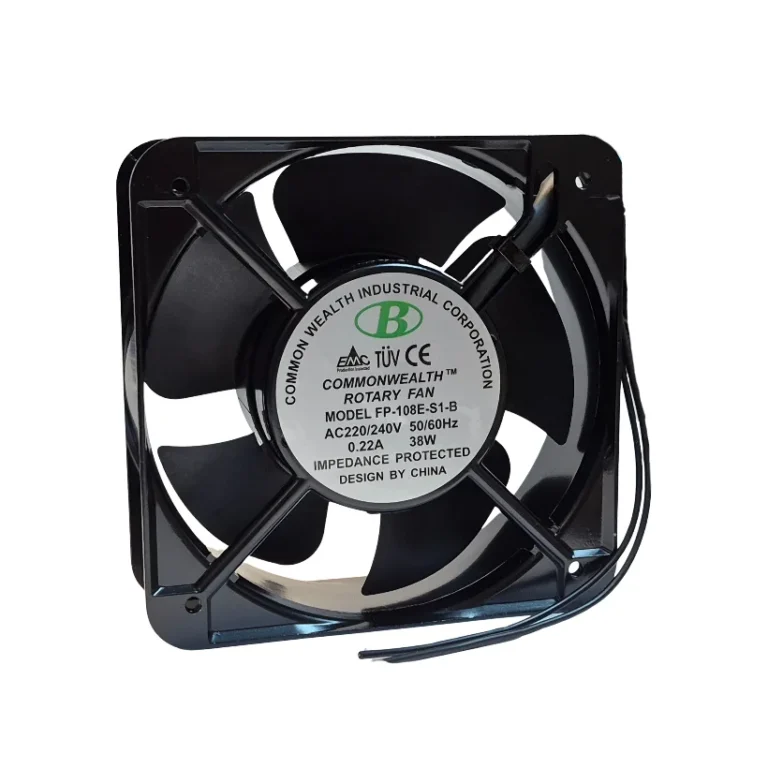 فن ۲۲۰ ولت ۱۵ در ۱۵ سانتی بلبرینگی ضخامت ۵ سانت ۳۸ وات COMMONWEALTH مدل FP-108E-S1-B