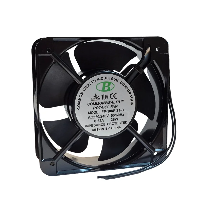 فن ۲۲۰ ولت ۱۵ در ۱۵ سانتی بلبرینگی ضخامت ۵ سانت ۳۸ وات COMMONWEALTH مدل FP-108E-S1-B