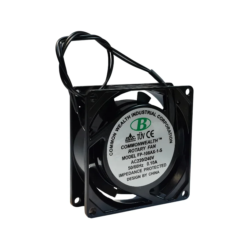 فن ۲۲۰ ولت ۸ در ۸ سانتی بوشی ضخامت ۲/۵ سانتی متر 0/1 آمپر COMMONWEALTH مدل FP-108AX-1-S