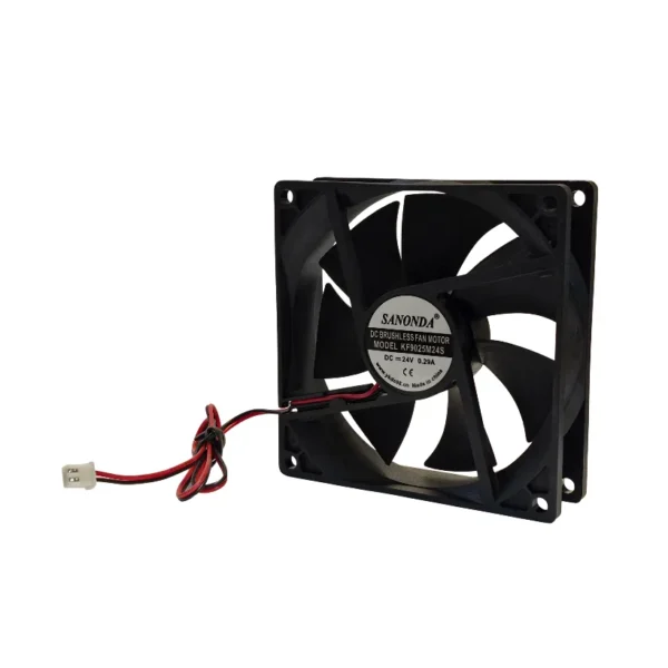 فن ۲۴ ولت ۹ در ۹ سانتی ۲۹۰ میلی آمپر بوشی دو سیم باریک ضخامت ۲/۵ برند SANONDA