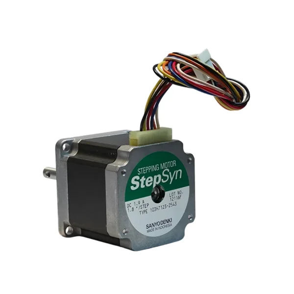 استپ موتور دو فاز نما ۲۳ گشتاور ۹ کیلوگرم سانتی متر ۱/۸ درجه 103H7123-2543 برند SANYO DENKI