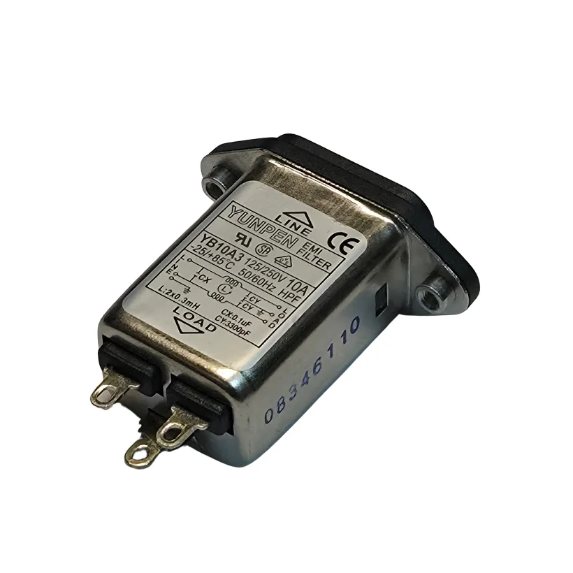 نویزفیلتر تک فاز ۱۰ آمپر EMI برند YUNPEN مدل YB10A3 ساخت تایوان
