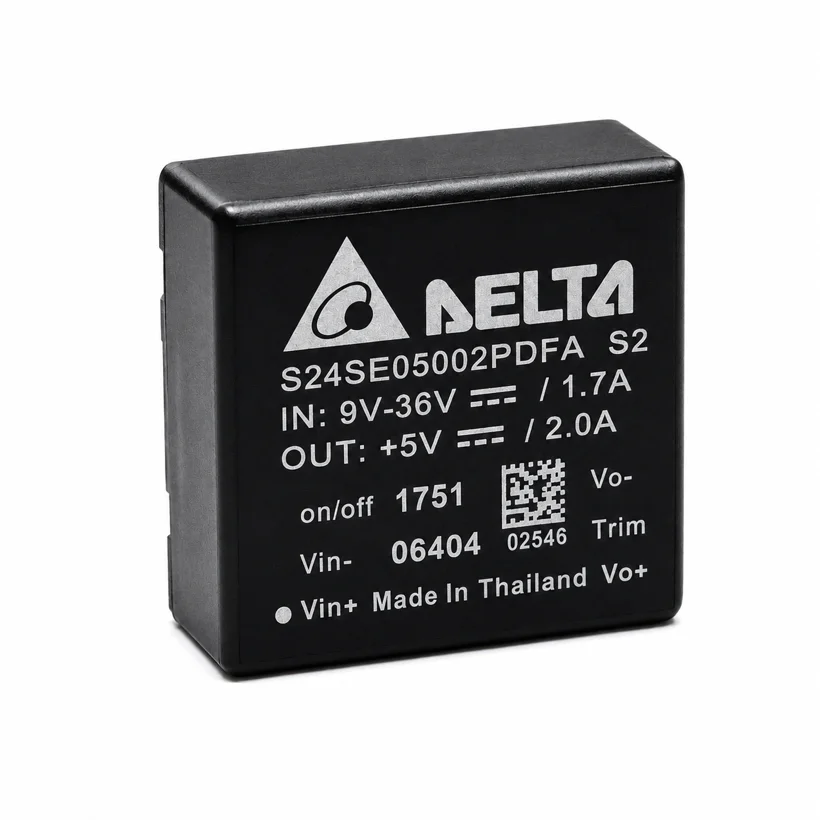 تبدیل DC به DC کانورتور ورودی 9 تا 36 ولت 1/7 آمپر خروجی 5 ولت 2 آمپر برند DELTA مدل DC TO DC CONVERTOR S24SE05002PDFA