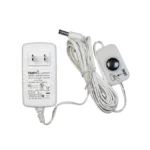 12V 600mA White Wall-Mount Power Adapter with Power Switch (Includes Plug Adapter)