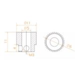 MKA 26T Brass Extruder Gear